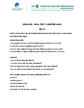 Speaking TEST- Final test-HP4 | Đại học Xây Dựng Hà Nội