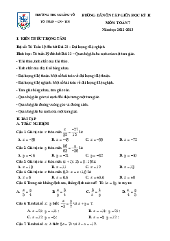 Đề cương giữa kỳ 2 Toán 7 năm 2022 – 2023 trường THCS Giảng Võ – Hà Nội
