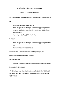 Ngữ pháp unit 3 lớp 8 The environment Right on