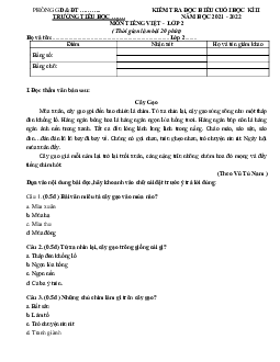 Đề thi Tiếng Việt lớp 2 học kỳ 2 năm 2022 - 2023 - Đề 6 | Cánh Diều