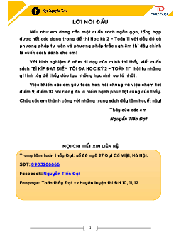 Bí kíp đạt điểm tối đa học kỳ 2 Toán 11 – Nguyễn Tiến Đạt