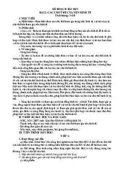 Giáo án Giáo dục Kinh tế và Pháp luật 10 sách Kết nối tri thức với cuộc sống | Đề 2