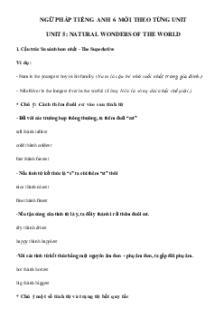 Ngữ pháp Unit 5 lớp 6 Natural wonders of the world