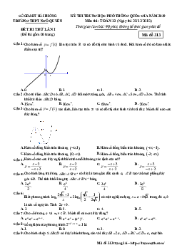 Đề thi thử Toán THPT Quốc gia 2019 trường THPT Ngô Quyền – Hải Phòng lần 1