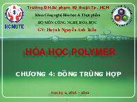 Bài giảng Chương 4 - Phản ứng đồng trùng hợp | Đại học Sư phạm Kỹ thuật Thành phố Hồ Chí Minh