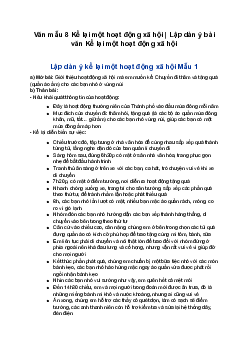 Văn mẫu 8 Kể lại một hoạt động xã hội | Lập dàn ý bài văn Kể lại một hoạt động xã hội