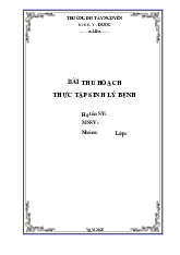 Bài Thu Hoạch Thực Tập Sinh Lý Bệnh: Sốc Chấn Thương môn Sinh lý bệnh | Trường Đại Học Tây Nguyên