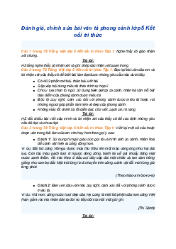 Giải SGK Tiếng Việt 5 trang 76 Bài 16: Đánh giá, chỉnh sửa bài văn tả phong cảnh - Kết nối tri thức (Tập 1)