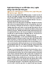 Nghị luận Không có sự tiết kiệm nào ý nghĩa bằng việc tiết kiệm thời gian