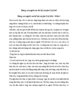 Văn mẫu lớp 6: Đóng vai nhân vật người em kể lại truyện Cây khế (10 mẫu) | Kết nối tri thức
