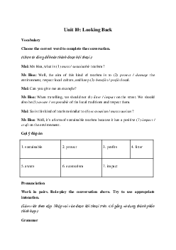 Tiếng Anh 10 Unit 10: Looking Back - Kết Nối Tri Thức