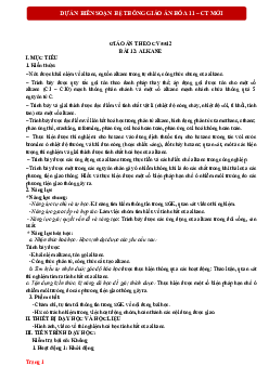 Bài 12: Alkane | Giáo án Hóa 11 Chân trời sáng tạo
