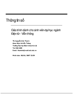 Giáo trình môn Thông tin số | Đại học Bách khoa Hà Nội