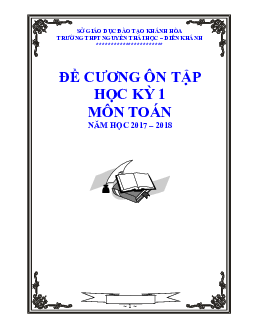 Đề cương ôn tập HK1 Toán 12 năm học 2017 – 2018 trường THPT Nguyễn Thái Học – Khánh Hòa