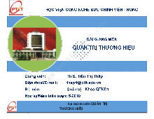 Bài giảng môn Quản trị thương hiệu | Học viện Công Nghệ Bưu Chính Viễn Thông