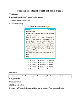 Giải Tiếng Anh 11 Workbook Hello trang 5 | Bright