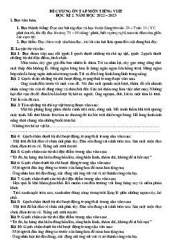 Đề cương ôn tập học kì 2 môn Tiếng Việt lớp 3 Kết nối tri thức