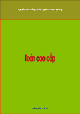 Giáo trình Toán cao cấp | Học viện Nông nghiệp Việt Nam
