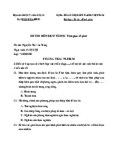 Đề Thi Môn Dịch tễ học | Đại học Hòa Bình