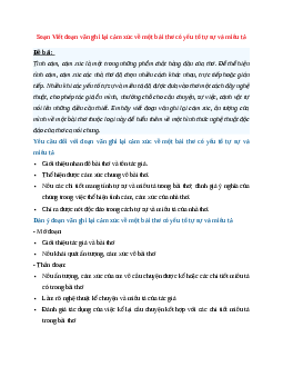 Soạn bài Viết đoạn văn ghi lại cảm xúc về một bài thơ có yếu tố tự sự và miêu tả - Ngữ Văn 6 Kết Nối Tri Thức