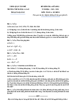 Đề thi giữa HK1 Toán 6 năm 2019 – 2020 trường Thoại Ngọc Hầu – TP HCM