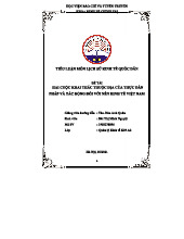 Tiểu luận môn Lịch sử Kinh tế Quốc dân: Khai thác thuộc địa Pháp & tác động tới Việt Nam