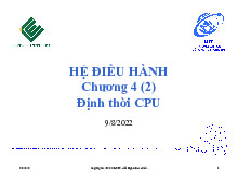 Chương 4 (2) Định thời CPU | Bài giảng Hệ điều hành