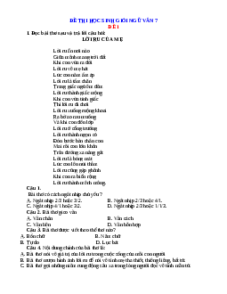 20 đề thi học sinh giỏi Ngữ văn 7 năm 2022-2023 (có lời giải)