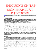 Tóm tắt Lý thuyết Môn Pháp luật đại cương | Trường Đại học Kinh tế, Đại học Huế