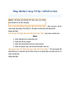 Giải SGK Tiếng Việt 5 trang 116 Bài 23: Viết: Viết đoạn văn thể hiện tình cảm, cảm xúc về một câu chuyện - Kết nối tri thức (Tập 1)