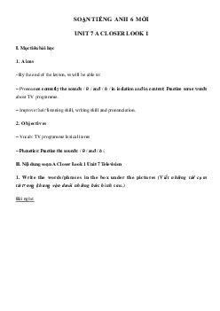 Tiếng Anh lớp 6 Unit 7 A Closer Look 1