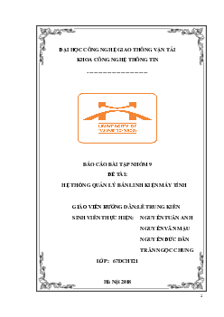 Báo cáo: Hệ thống quản lý bán linh kiện máy tính