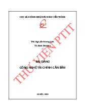 Bài giảng môn Công nghệ Tài chính căn bản | Học viện Công Nghệ Bưu Chính Viễn Thông