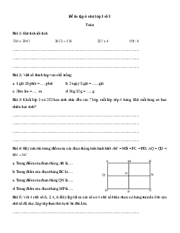 Đề ôn tập ở nhà lớp 3 số 3