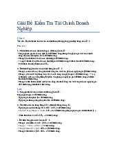 Giải đề kiểm tra môn Tài chính doanh nghiệp  | Trường đại học kinh doanh và công nghệ Hà Nội