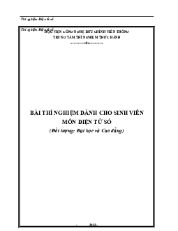 Bài thí nghiệm số 02 môn Điện tử số | Học viện Công nghệ Bưu chính Viễn thông