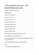 Đọc hiểu Mùa xuân xanh | Văn mẫu 12