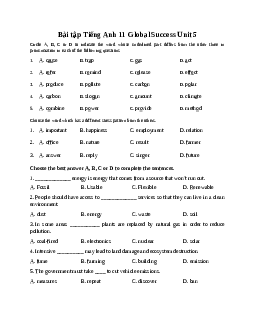 Bài tập Unit 5 | Tiếng Anh 11 Global Success