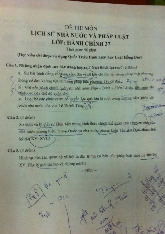 Đề thi cuối kỳ học phần Lịch sử nhà nước và pháp luật năm 2024 - 2025 | Đại học Luật Thành phố Hồ Chí Minh