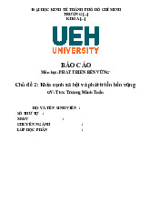 Báo cáo: Khía cạnh xã hội và phát triển bền vững môn Phát triển bền vững | Đại học Kinh tế Thành phố Hồ Chí Minh
