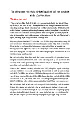 Tác động của hội nhập kinh tế quốc tế đối với sự phát triển của Việt Nam | Đại học Hoa Sen