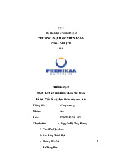 Vấn đề việc làm thêm của sinh viên | Bài tiểu luận học phần Kỹ năng giao tiếp và làm việc nhóm