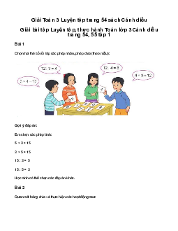 Luyện tập (tiếp theo): Giải bài tập Luyện tập, thực hành Toán lớp 3 Cánh diều trang 54, 55 tập 1
