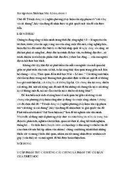 Bài tập nhóm triết học Mac - Lenin | Học viện Nông nghiệp Việt Nam