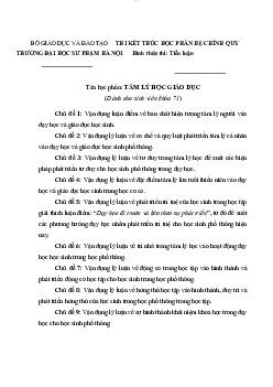 Nội dung ôn tập môn tâm lý giáo dục cho khoa cơ bản | Đại học Sư Phạm Hà Nội