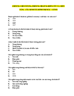 Tổng hợp trắc nghiệm môn Kinh tế chính trị | Trường Đại học Kinh tế và Quản trị Kinh doanh, Đại học Thái Nguyên