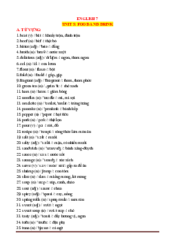 Giải Bài tập tiếng Anh 7 Unit 5 Food and Drink | Global Success