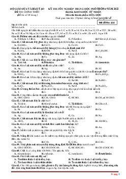 Đề thi tốt nghiệp THPT năm 2022 môn hóa học mã đề 224 (có đáp án)