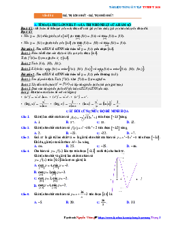 Tổng ôn tập TN THPT 2020 môn Toán: Giá trị lớn nhất và giá trị nhỏ nhất của hàm số