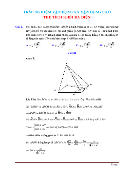 100 câu trắc nghiệm thể tích khối đa diện và tròn xoay vận dụng cao có đáp án và lời giải chi tiết